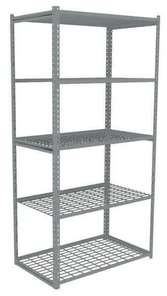 Boltless Shelving Unit, 30-5/8"D x 42-5/8"W x 84"H, 5 Shelves, Steel