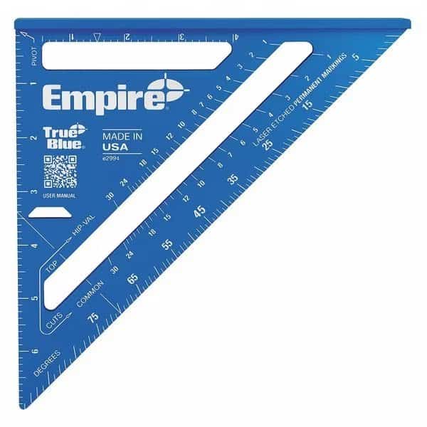 7" True Blue Laser Etched Rafter Square