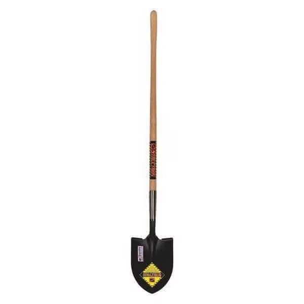 Round Point Shovel, 14 ga #2 Blade, Steel Blade, Forward Turn Step, 48 in L Natural Hardwood Handle