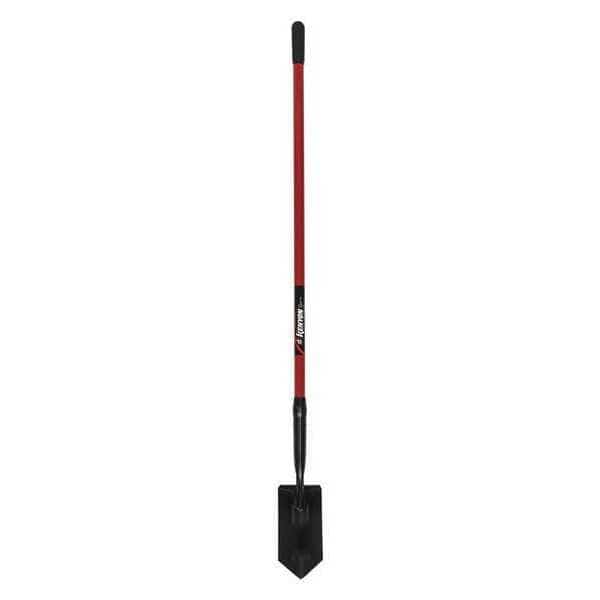 Trenching Shovel, 11 ga Steel Blade, 53 in L Red Extended Professional Grade Fiberglass Handle