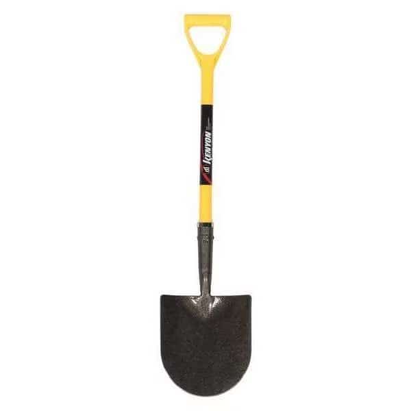 Caprock Irrigation Shovel, Steel Blade, 29 in L Yellow Polymer with Fiberglass Core Handle