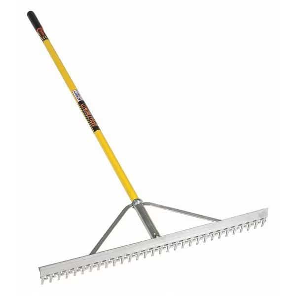 Screening Rake, 24", 66" Yellow Handle