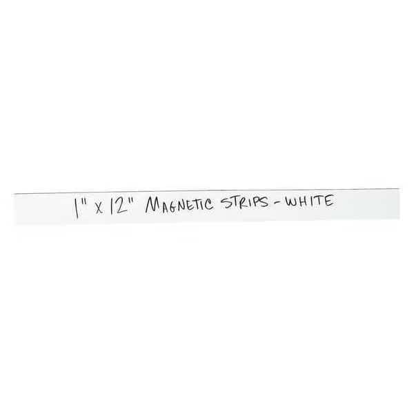 Warehouse Labels, Magnetic Strips, 1" x 12", White, PK25