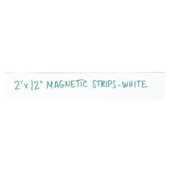 Warehouse Labels, Magnetic Strips, 2" x 12", White, PK25