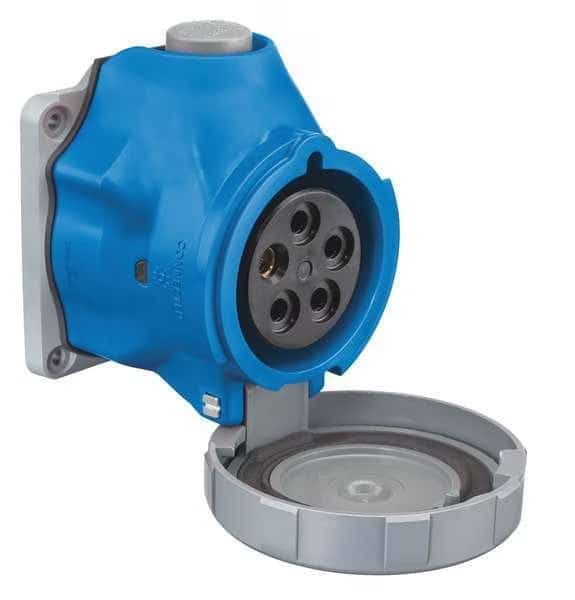 Pin & Sleeve Receptacle, 30 A, 120/208V AC, Three Phase, 4 Pole, IEC Grounding, NEMA 4X