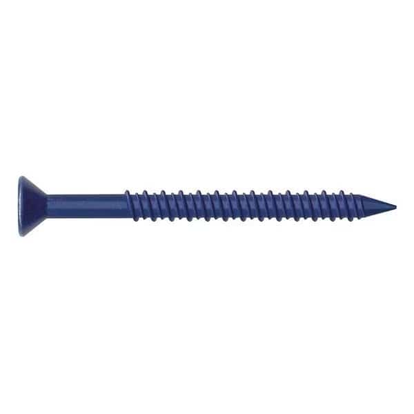 Conset Concrete Screw, 3/16" Dia., Flat, 3 3/4 in L, Steel Blue Ruspert, 25 PK