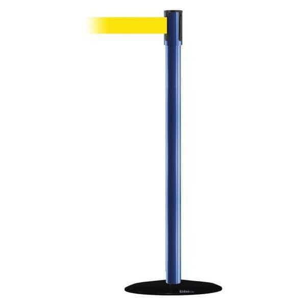 Barrier Post with Belt, Black, 13 ft Length, 38 in Post Height, No Legend, Basics