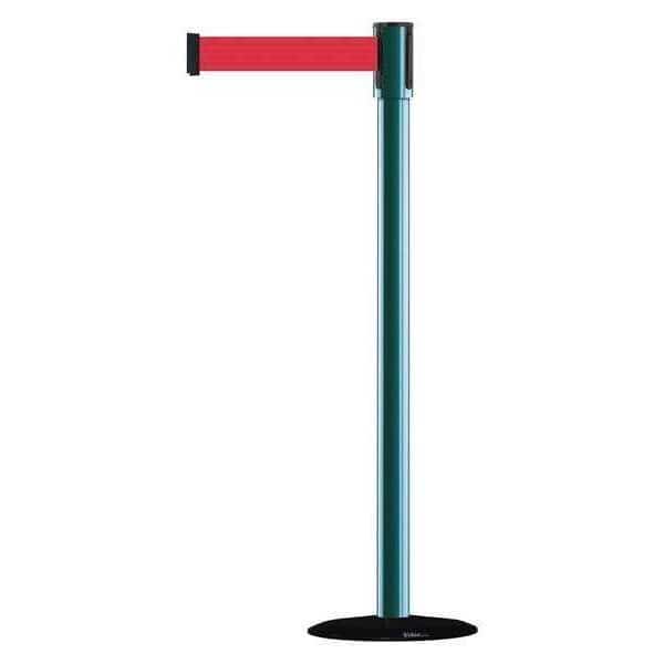 Barrier Post with Belt, Black, 13 ft Length, 38 in Post Height, No Legend, Basics