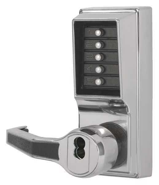 Push Button Lockset, Right, Bright Chrome