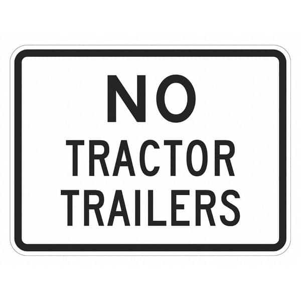 No Trucks Traffic Sign, 12 in H, 18 in W, Aluminum, Horizontal Rectangle, English, T1-5702-EG_18x12