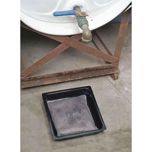Absorbent Drip Pan with Sorbent Pillow, 18 gal Vol Absorbed per Pkg, Universal, Black/Gray, 36 PK