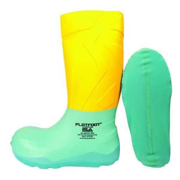 Overshoes, Composite Toe, Rubber, 7 1/2 in Height, Slip On Closure, Slip Resistant Sole, Blue, L