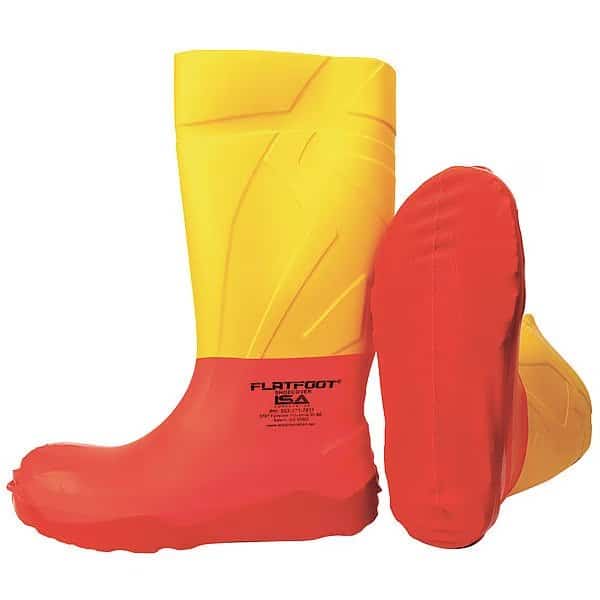 Overshoes, Composite Toe, Rubber, 7 1/2 in Height, Slip On Closure, Slip Resistant Sole, Red, XL