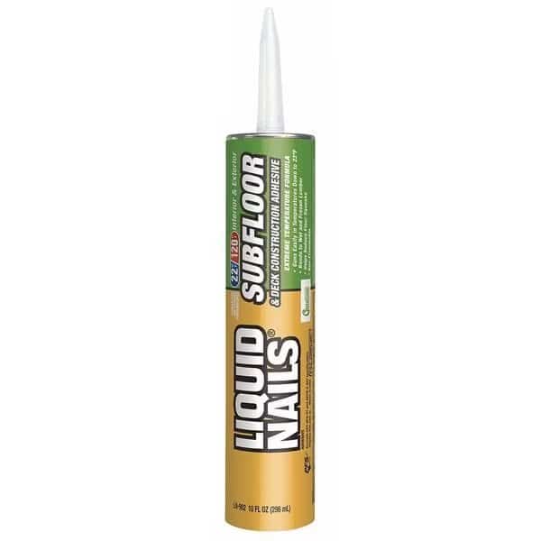Floor Adhesive, Subfloor & Deck Series, Gray, 10 oz, Cartridge