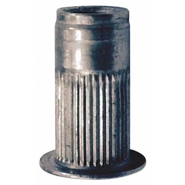 Rivet Nut, #6-32 Thread Size, 0.39 in Flange Dia., 0.47 in L, Aluminum, 25 PK