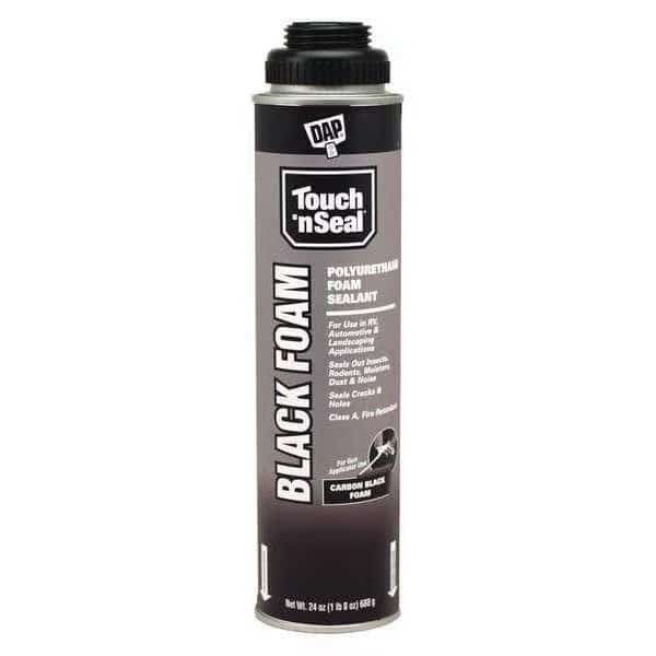 Spray Foam Sealant, Gun Application Method 24 oz, Aerosol Can, Black, 2-3:1 Expansion Ratio