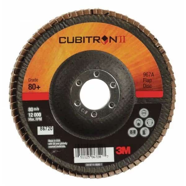 Flap Disc,Type 29,5" dia.,80 Grit, Mfr#: 7000148201, 3M CUBITRON II
