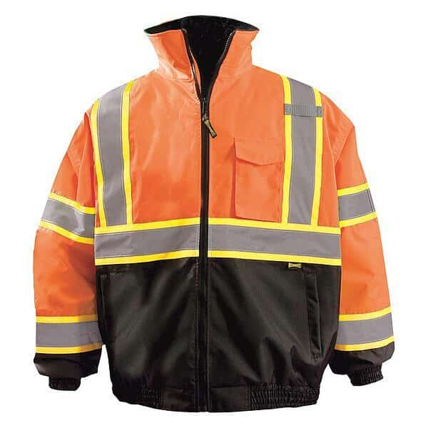 High Visibility X-Back Jacket, Polyester, Class 3 R, Orange, XL