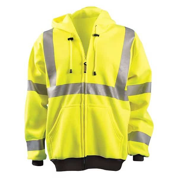 Unisex Hooded Sweatshirt, Polyester, zipper Closure, Yellow