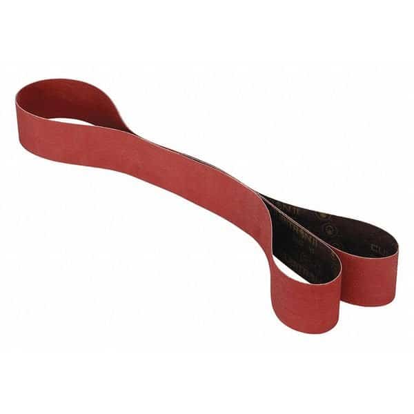 Sanding Belt, Coated, 1/2 in W, 18 in L, 120 Grit, Fine, Ceramic, 784F, Maroon, 3M CUBITRON II, Mfr# 7100146282