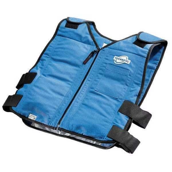 Fire Resistant Cooling Vest, Blue, Nomex Cotton, L/XL, TECHNICHE, Mfr# 6626-N
