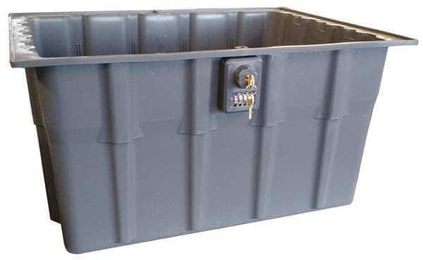 Storage Container, 11.2 gal, 23 in L, 17-1/2 in W, 8-1/2 in H, Gray, Polypropylene