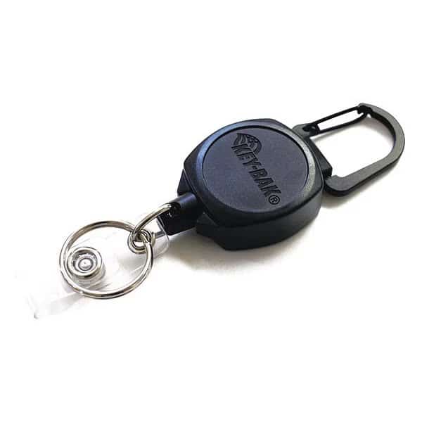 Key Reel, Black, polycarbonate, Badge Holder