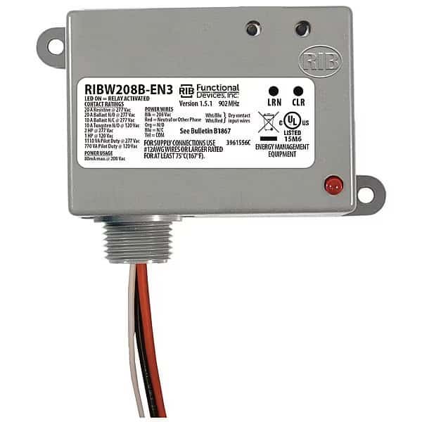 Wireless Relay/Transmitter, SPDT, 208VAC
