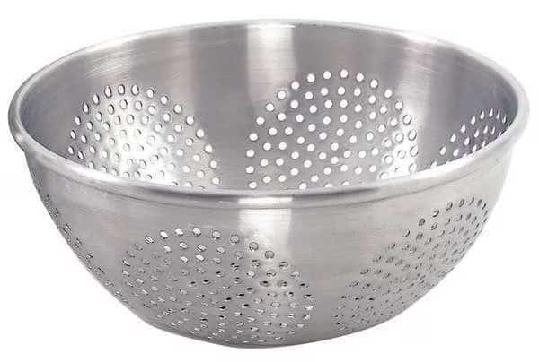 Colander, 12 qt., 5-1/2 in. H, Aluminum