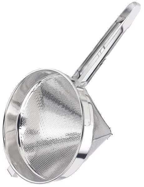 Mesh Strainer, 11-3/4" H, Steel, Fine
