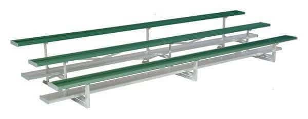 Bleacher,3 Rows,30 Seats,15 ft. L,Green, Mfr#: NB-0315ASTD_6005S, NATIONAL RECREATION SYSTEMS