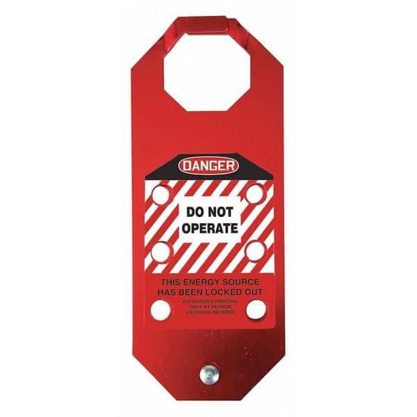 Lockout Hasp,Red,6-3/4"LX3-1/8"W, Mfr#: KDH641, STOPOUT