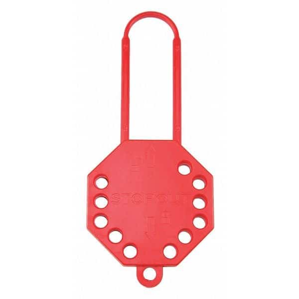 Lockout Hasp, Red, 7-1/2"LX3-1/2"W