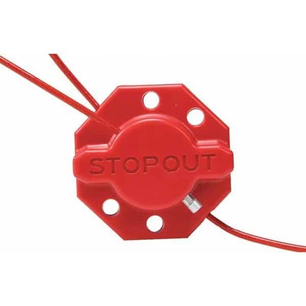 Lockout Cable, Red, 4 Padlocks, Plastic