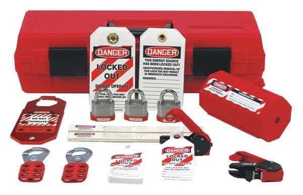 Prtbl Lockout Kit,Red,Plastic,Tool Box, Mfr#: KSK234, STOPOUT