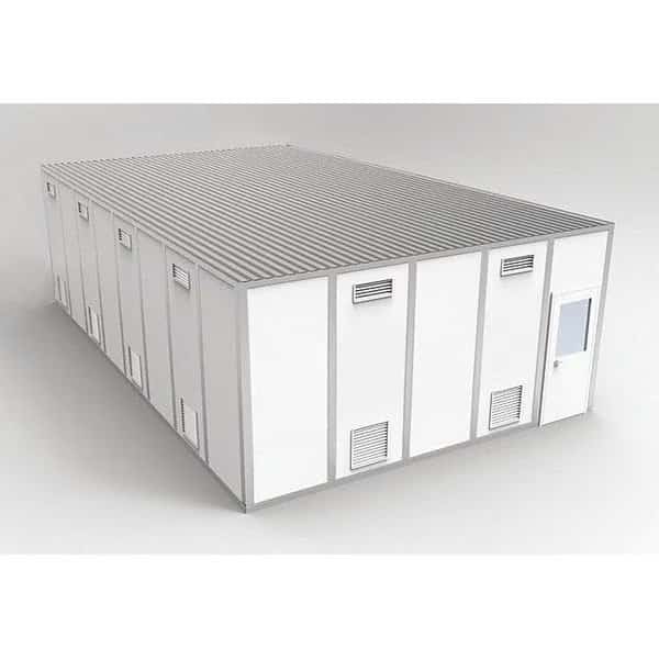 4-Wall Modular Cleanroom, 10 ft 1 3/4 in H, 32 ft 4 1/2 in W, 20 ft 4 1/2 in D, White