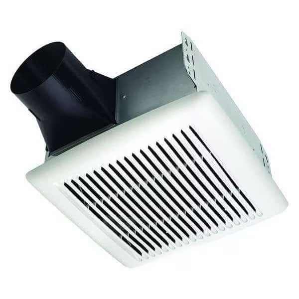 Ceiling Bathroom Fan, 50 cfm cfm, 4 in Duct Dia., 120V AC, Energy Star Certified