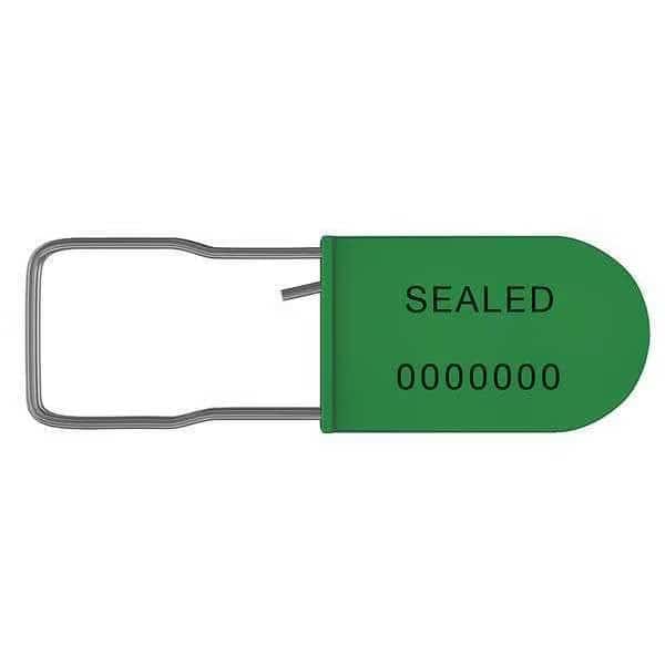 Padlock Seals, Green, Plastic, PK50