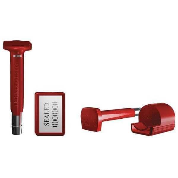Bolt Seal 3-1/4" x 21/64", Steel, Red, Pk50