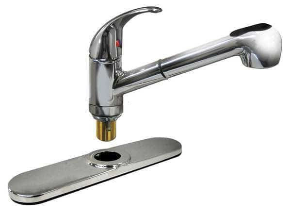 Low Arc Pull Out Kitchen Faucet, Manual, Single Hole Mount, 1 or 3 Hole