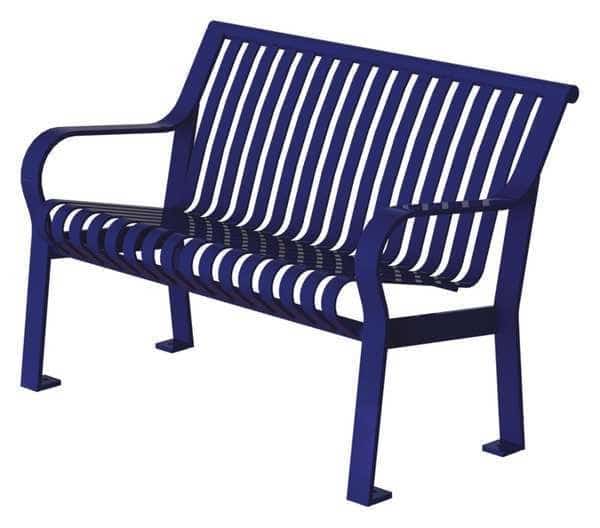 Outdoor Bench, 48 in. L, 27-1/2 in. W, Blue