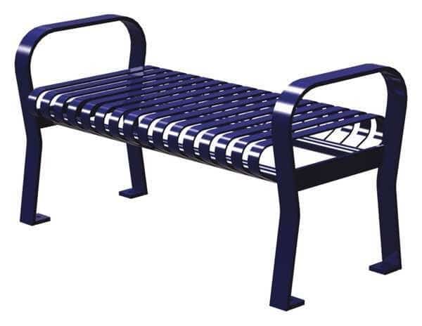 Outdoor Bench,49 in. L,25-1/2 in. H,Blue, Mfr#: CRF-4-VS-MBL, THOMAS STEELE