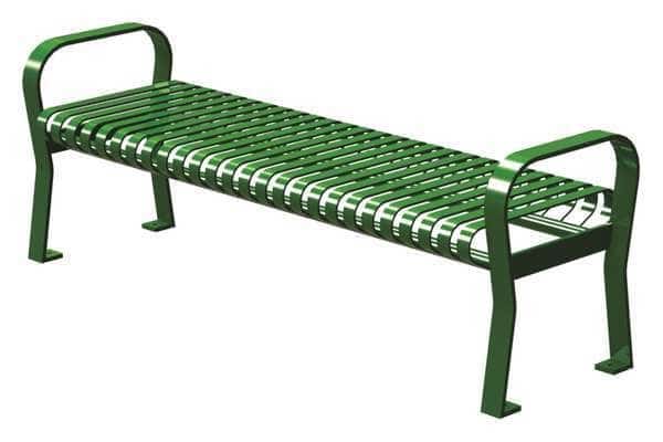 Outdoor Bench, 71 in. L, 25-1/2 in. W, GRN