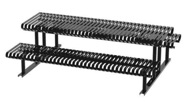 Picnic Table,Black,94 in. D,30 in. H, Mfr#: CRTP-8S-FS-B, THOMAS STEELE