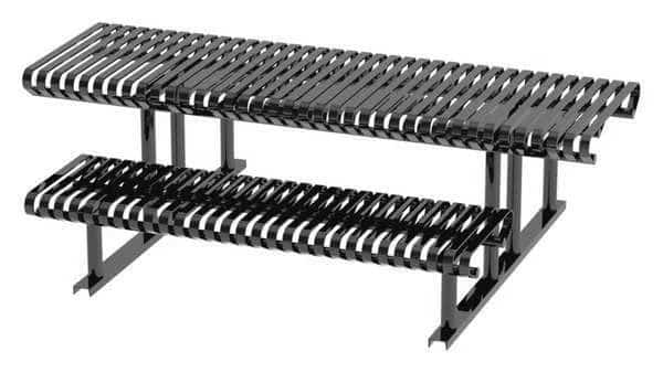 Picnic Table,Black,94 in. D,77-1/2 in. W, Mfr#: CRTP-8HCS-FS-B, THOMAS STEELE