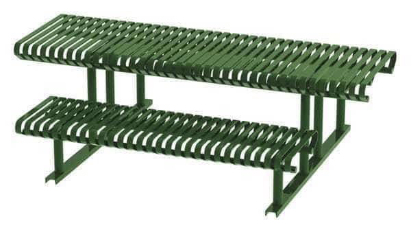 Picnic Table, Green, 94 in. D, 30 in. H, Thomas Steele, Mfr#: CRTP-8HCS-FS-LEX