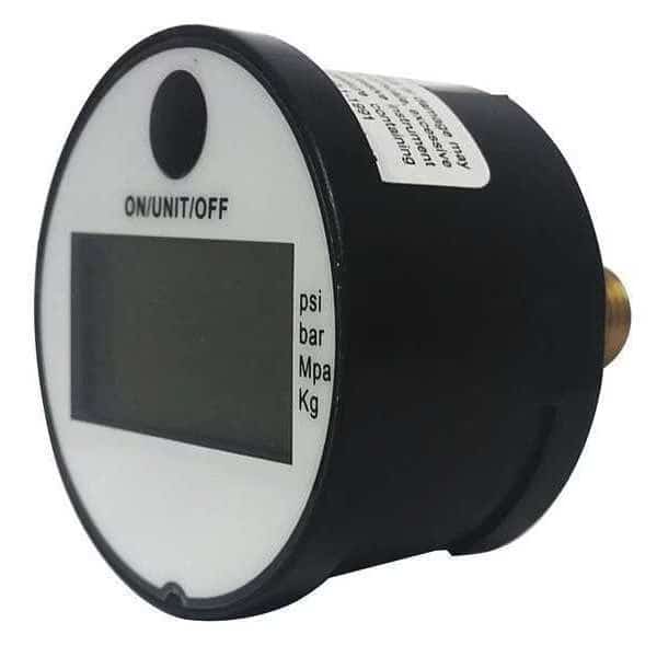 Digital Industrial Pressure Gauge, 0 to 145 psi, 1 3/4 in Dial, 1/4 in NPT, Center Back Location