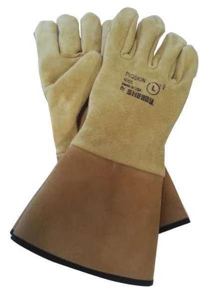 Welding Gloves, Gauntlet Cuff, Wing Thumb, Premium Pigskin, XL, 1 PR