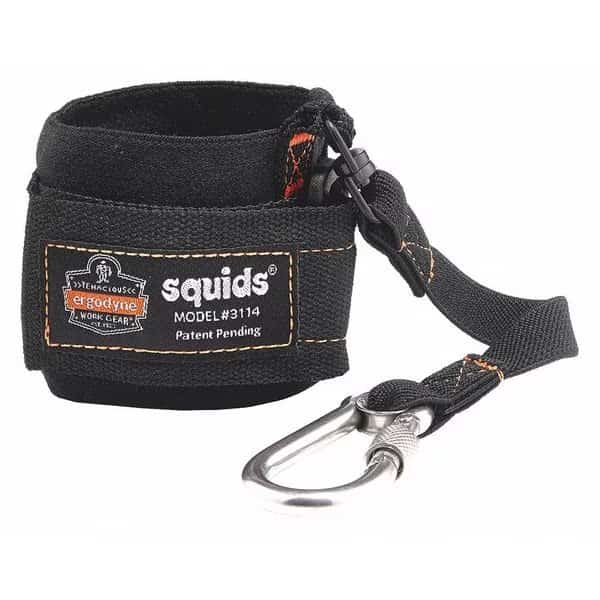 Wrist Tool Lanyard, Carabiner, 8in.L, Black