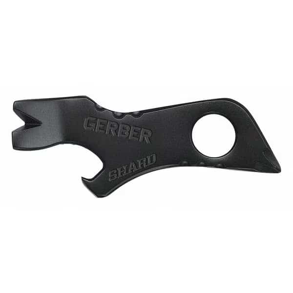 Shard Key Chain Tool, Black, Stainless Steel, 7-Function, Airline Safe